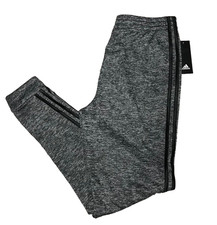 Adidas Jogger Pants Boys Youth XL 18/20 Heather Gray Black 3 Stripe
