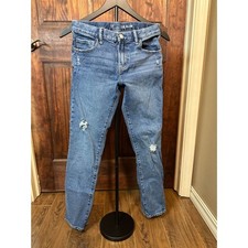 Gap Boys Slim Jeans Size 16 Blue Distressed Denim
