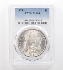 1879 Morgan Silver Dollar MS63 PCGS Beautiful Tone Reverse *7443