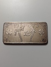 1973 Great Lakes Mint Good Luck Horseshoe 1 Oz 999 Silver Bar 85.00 per troy oz