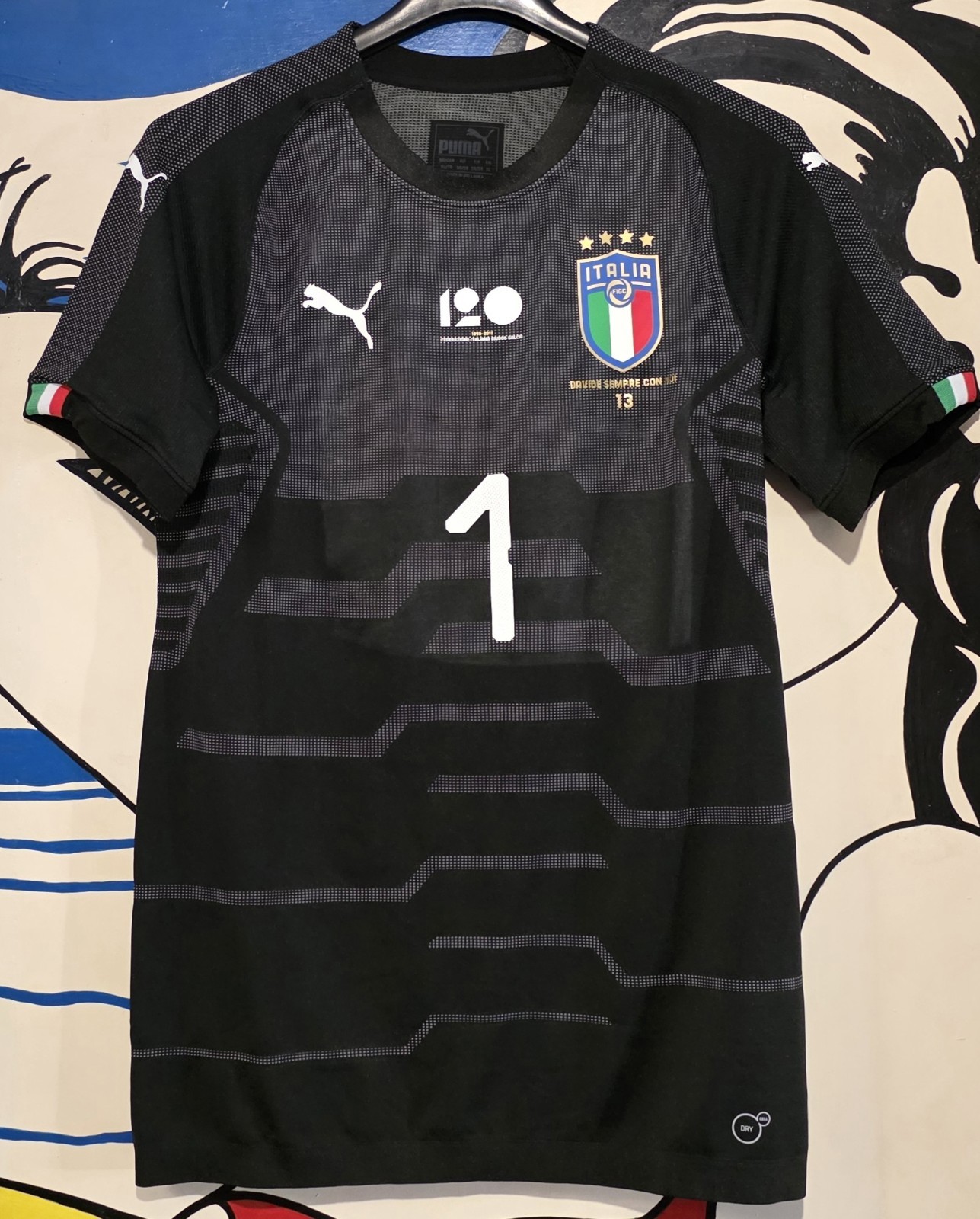 MAGLIA BUFFON ITALIA INGHILTERRA SALUTO DAVIDE ASTORI MATCH WORN TAGLIA XL