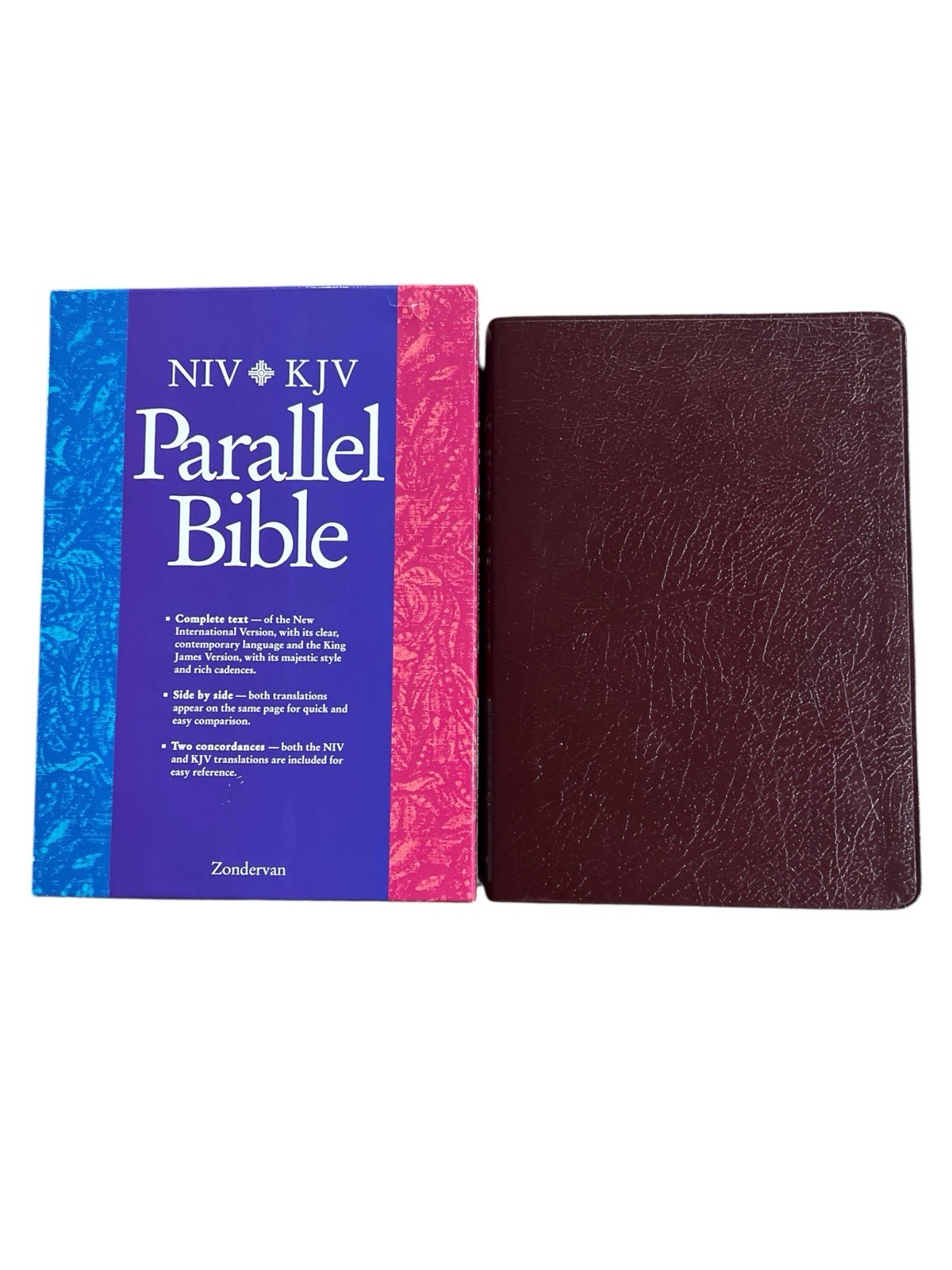 KJV NIV Parallel Bible 1985 Edition Soft Burgundy Leather  