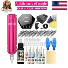 Kit for Beginners Complete Rotary Tattoo Machine Kit with 11PCS Tattoo Ink 10...