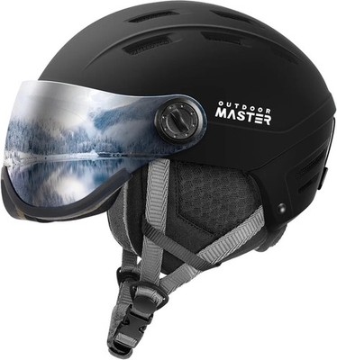 OutdoorMaster Snowboard Helmet with Ski Goggles, Ski Helmet - Large- Matte Black