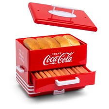 Extra Large Diner-Style Coca-Cola Hot Dog Steamer and Bun Warmer, 24 Hot Dog