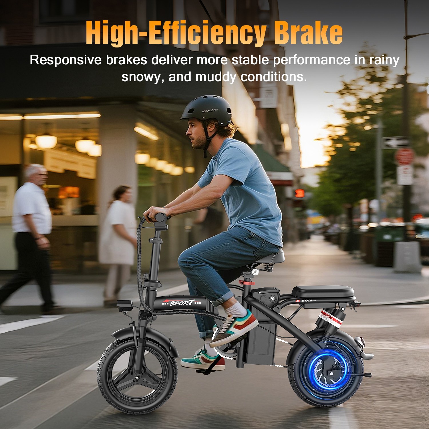ASKGO Lightweight Folding Ebike 1500W 48V 30MPH 14" Electric bike for Adults