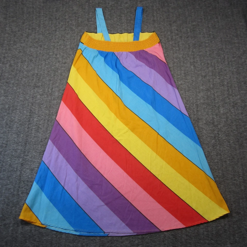 Vestido Dotti De Colección Años 70 M Arco Iris Colorido Rayas Dopamina Retro Festival Hippie Foto 3 de 4