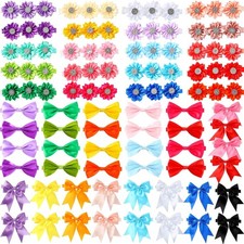 60 Pcs Dog Bow Ties Adjustable Collar for Small Medium Pets