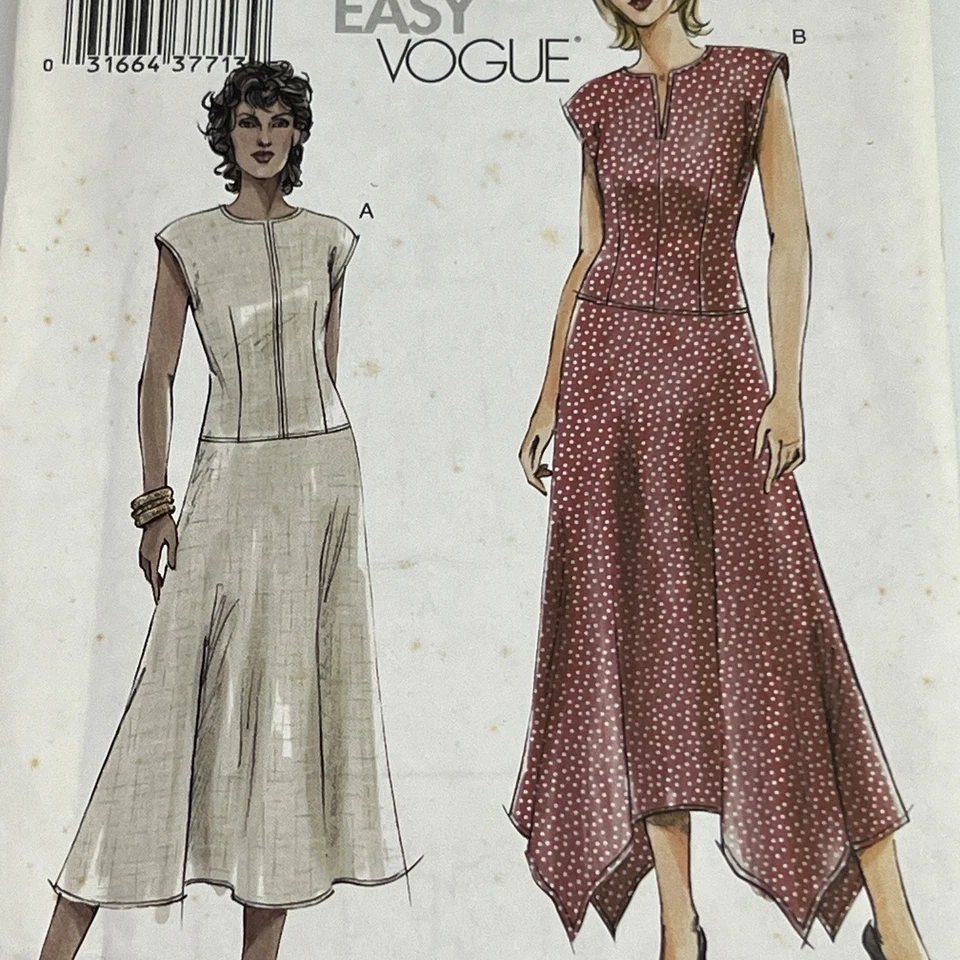 Vogue Sewing Pattern V7846 Vintage Y2K Dress Size  14,16,18 Very Easy Uncut - Image 2 of 4