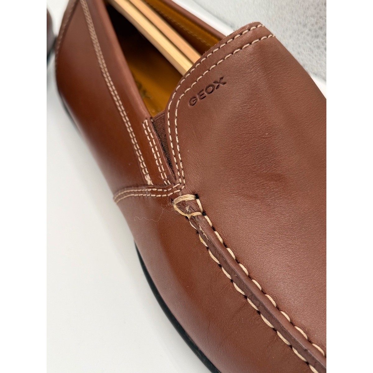 Geox Mens Moner V Smooth Leather Driving Loafers Coffee  display picture 2