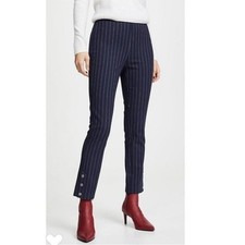 rag & bone Simone Snap Ankle Pants in Navy Stripe Women 2 USA Made NWT $325