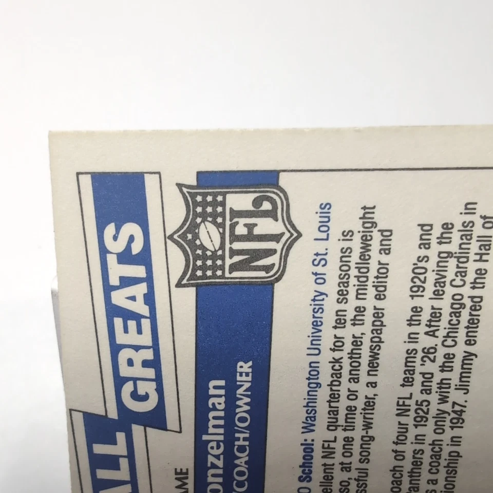 Jimmy Conzelman Detroit Panthers 1989 Swell Greats #34 10W - Image 4 of 4