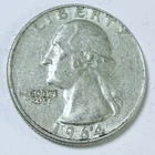 1964 D Washington Quarter 90% Silver, Circulated Coin #5588