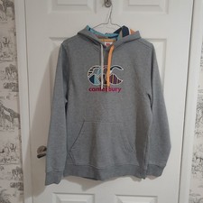 Canterbury Uglies Hoodie Grey Womens Size 10 Striped Lining CCC Logo Rugby VGC