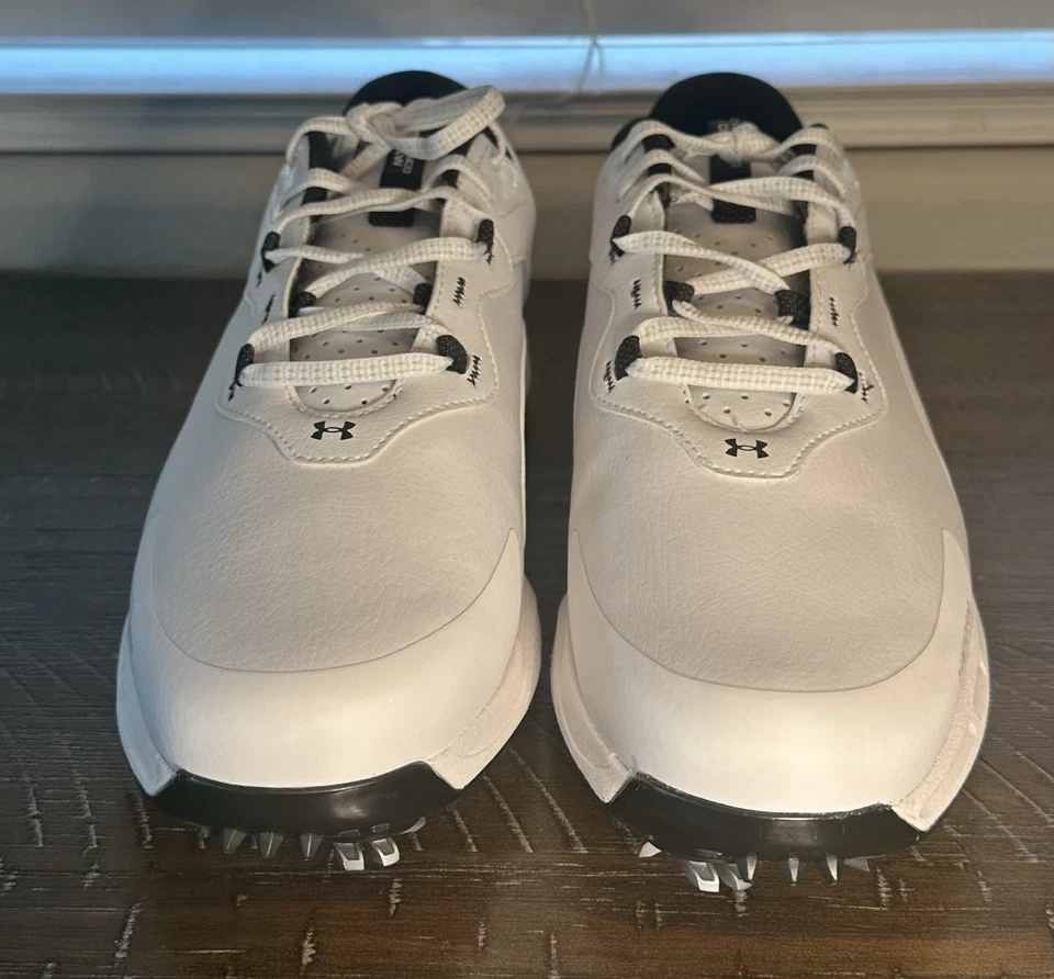 Zapato de golf Under Armour para hombre UA Charged Draw 2 clavos - blanco/negro para hombre talla: 9,5 Foto 4 de 4