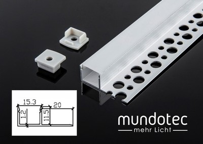 LED Alu Profil Schiene Leiste Kanal System Trockenbau Rigips-L 34 x 15,3mm 2m