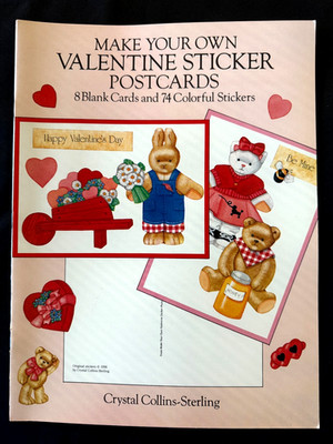 Vtg 1996 Make Your Own Valentine's Day Sticker Postcards DIY Card Kit Ephemera