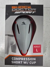 Shock Doctor Sport Compression Short W/ Cup Adult Large Waist Size 36-42"