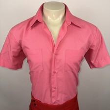 Vintage Nobility Button Shirt 1960s MCM Beatnik Rat Pack Atomic Disco Mens XL 17