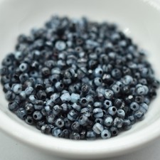 Fire polish 3mm Moonlight Grey Blue, 100 Beads Czech Glass