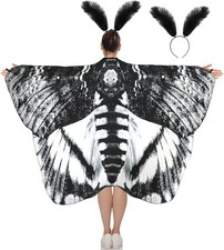 2 Pcs Halloween Moth Butterfly Wings Cape 78.7 x 51.2 Inch, Elegant Style