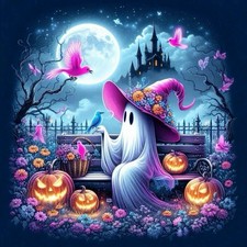 WNPOKN Halloween Ghost Diamond Art Kits for Adults 14 14x14 Inch, multicolor