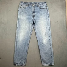 Levis 550 Jeans Mens 36x34 Relaxed Fit Light Wash 100% Cotton Distressed Denim