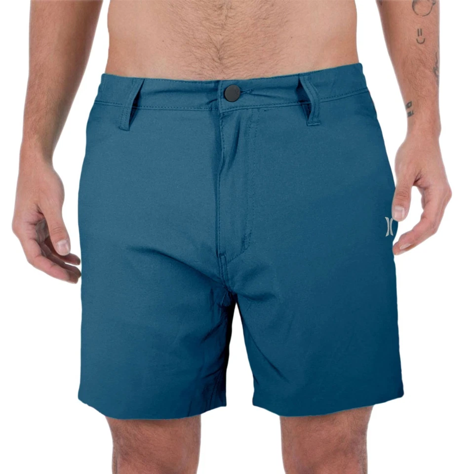 Hurley Shorts Hombre Secado Rápido Poliéster Regular Elástico Verano Playa Media - Imagen 3 de 4