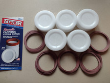 TATTLER E-Z SEAL REUSABLE Canning Lids & Rubber Rings 25 ct. WIDE Mouth BULK