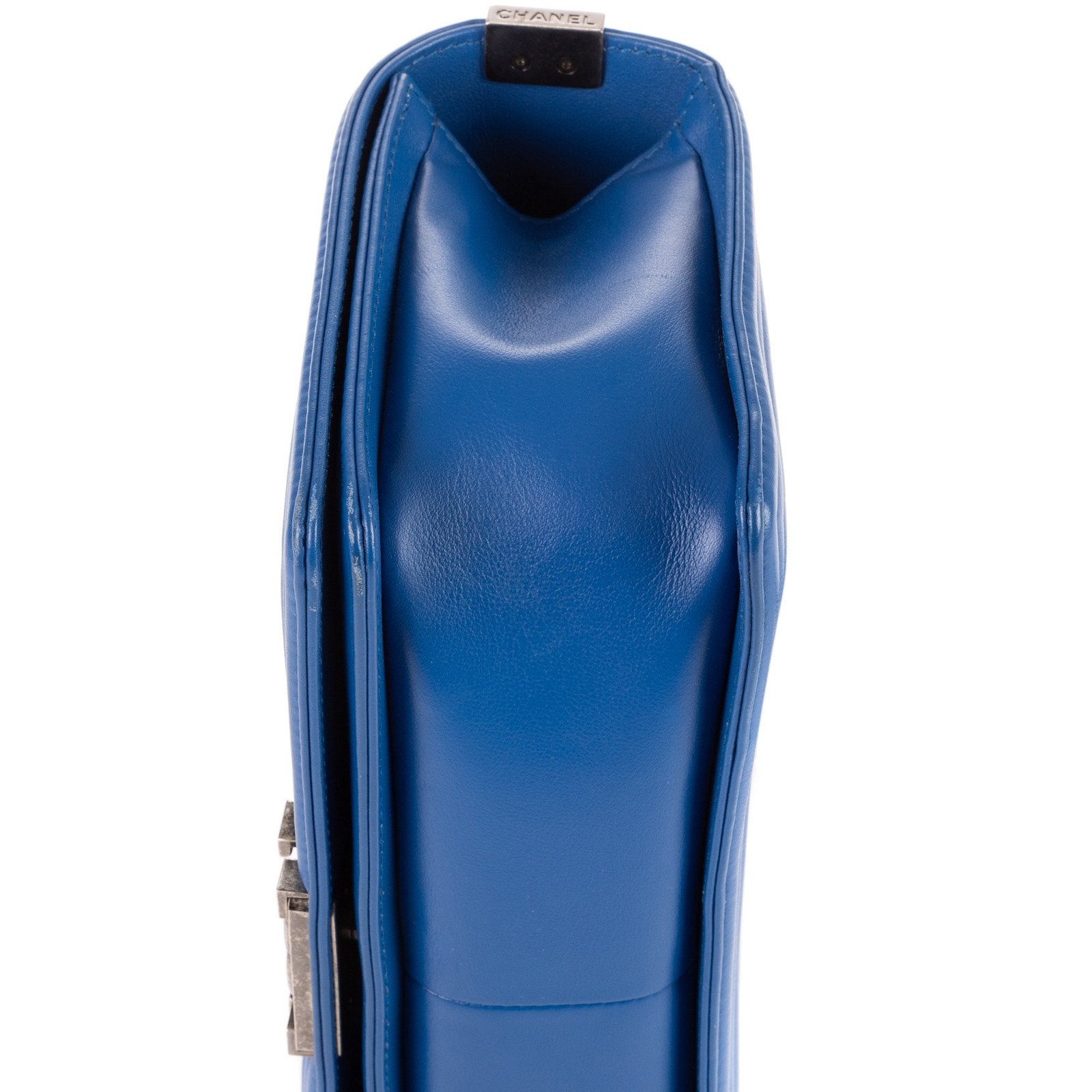Chanel Boy Chevron Blue with Papers Unisex Bag #BCP053 image 8
