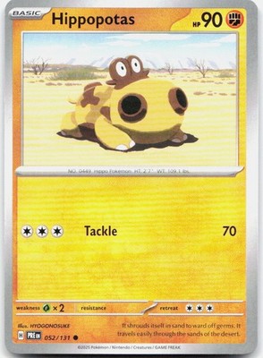 Hippopotas 052/131 Near Mint Prismatic Evolutions Common Pokemon