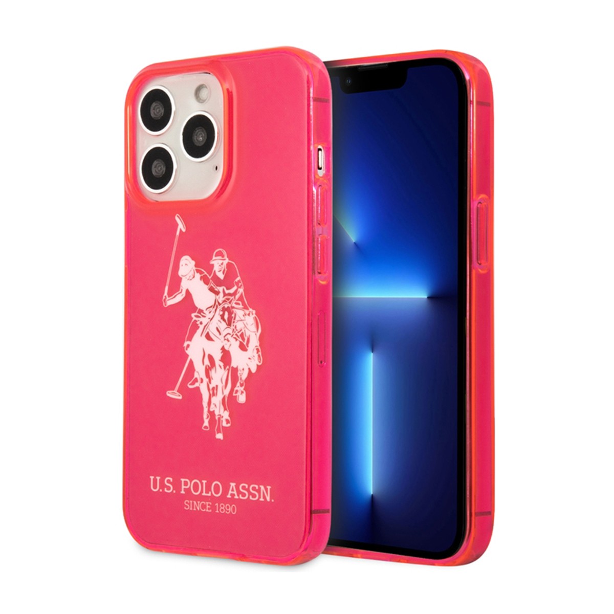 Coque iPhone 13 Pro Max US Polo Big Horse Rose protection fine