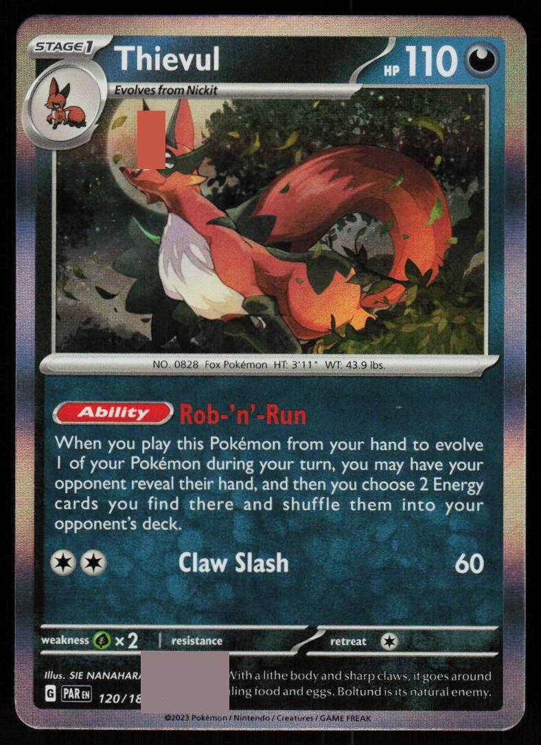 Thievul 120/182 Rare Paradox Rift Pokemon Holo Near Mint