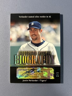 2007 Exquisite Rookie Signatures Gold Spectrum JUSTIN VERLANDER 