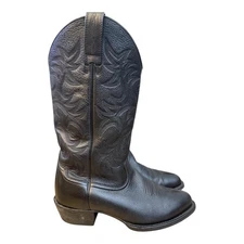 Ariat Heritage R Toe Western Cowboy Boot Black Leather Men size 7.5 EE wide