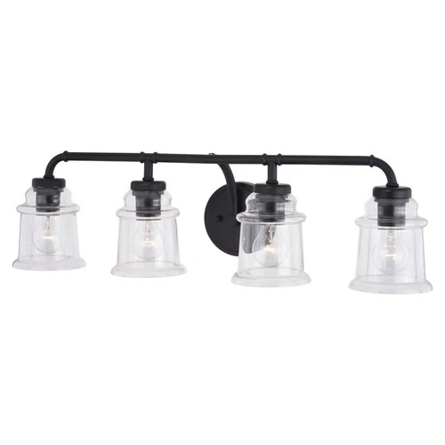 Toledo 4-Light Bathroom Light in Industrial and Jar Style 8.25 Inches Tall and - Picture 1 of 10