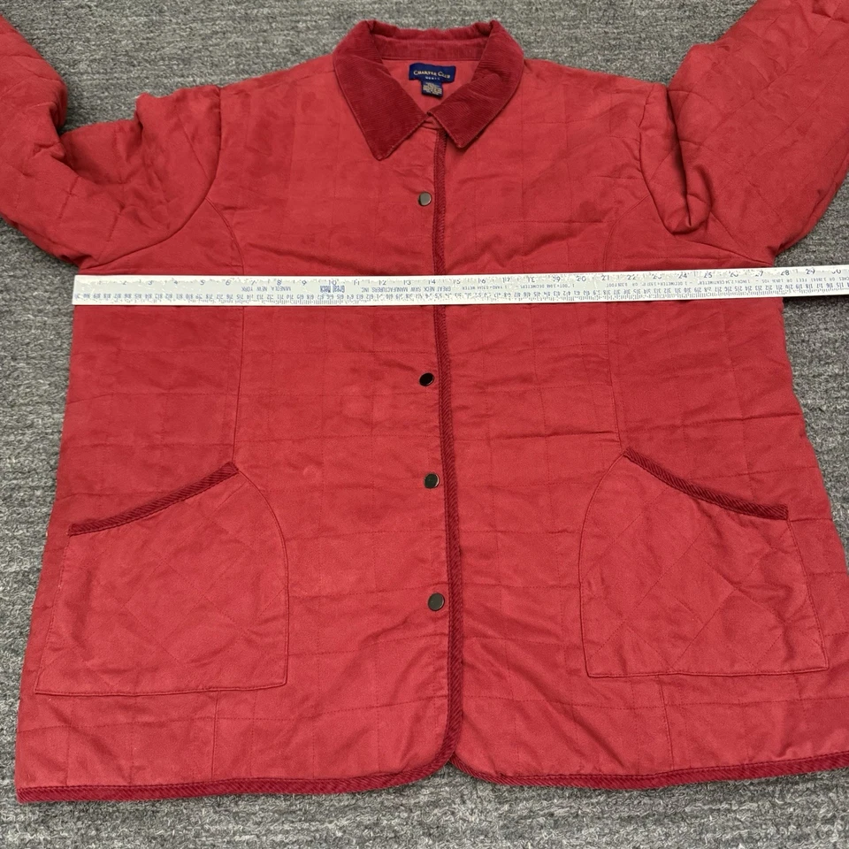 Charter Club Jacket Women 2X Plus Red Quilted Chore Workwear Walk Outdoor Fall - Image 3 of 4
