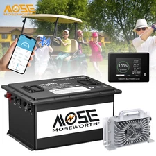36V 105Ah Golf Cart LiFePO4 Lithium Battery 200A BMS Bluetooth+Monitor +Charger