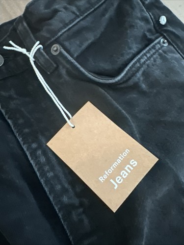 NWT REFORMATION JEANS 29 Cary High Rise Slouchy Wide Leg VANA STUDDED BLACK - Picture 8 of 17