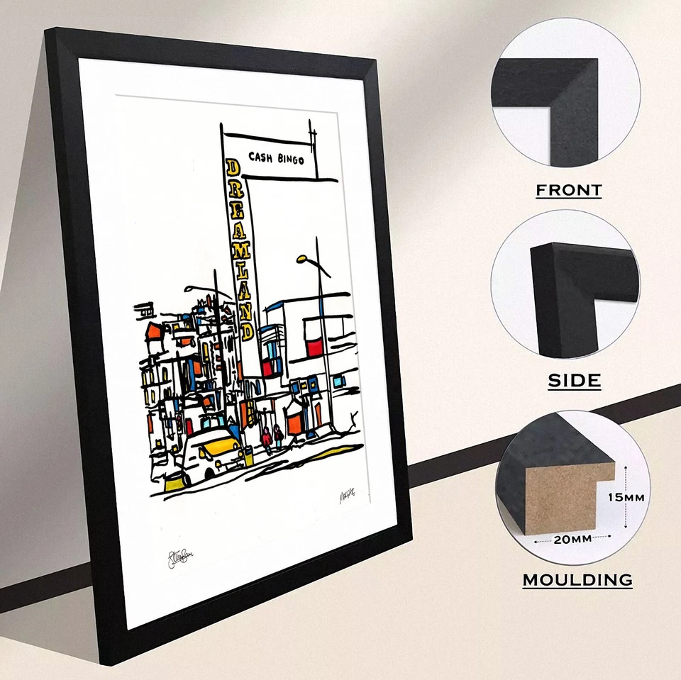 MARGATE ❤ Kent ❤ SIGNED ORIGINAL FRAMED PAINTING urban mid century boho bauhaus - Image 2 of 4