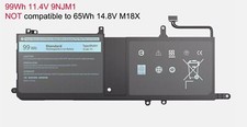 99Wh 9NJM1 Battery For Dell Alienware 15 R3 R4 P31E P31E001 P31E002 P69F P69F001