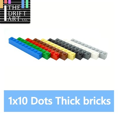 20pcs Technic Part 6111 1x10 dots Thick Bricks for LEGO Building Block Set