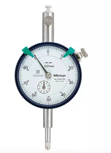 Mitutoyo 2046A-80 Peak Hold Type Dial Indicator, 0-10mm Range, 0.01mm Graduation