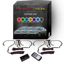 Rgb Multi Color Bluetooth Led Halo Ring Kit For 2003-2007 Saturn Ion Headlights