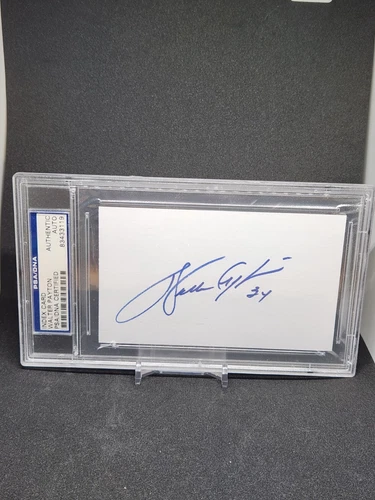 Walter Payton PSA Auto HOF Signed 3x5 Index Card PSA/DNA COA - Blue Ink! Bears