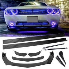 Front Bumper Lip Splitter Spoiler Rear Lip Strut Rod Body For Dodge Challenger S
