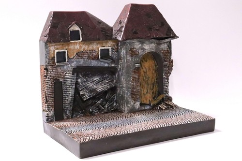 1:18 Auto World Resina Sullo Sfondo Diorama " War Torn Edificio/Beschädigtes - Foto 3 di 4
