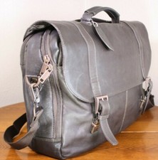 Wilsons Leather Brown Padded Laptop 15" Messenger Organizer Briefcase NWOT Bag