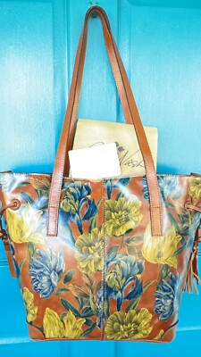 NEW$299 FLORAL PATRICIA NASH TASSEL ENGLISH GARDEN KEMBLE PURSE TOTE TULIPS IRIS