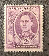 Australia King George VI Stamp 2D. Australian Stamp